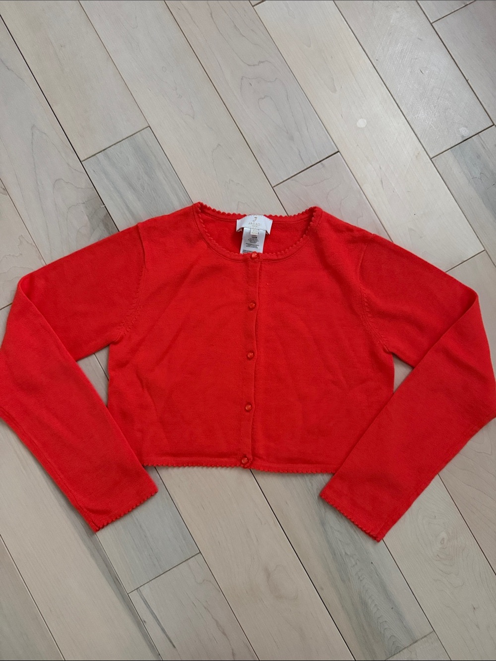 Jacadi Orange Cropped Button-Front Cardigan